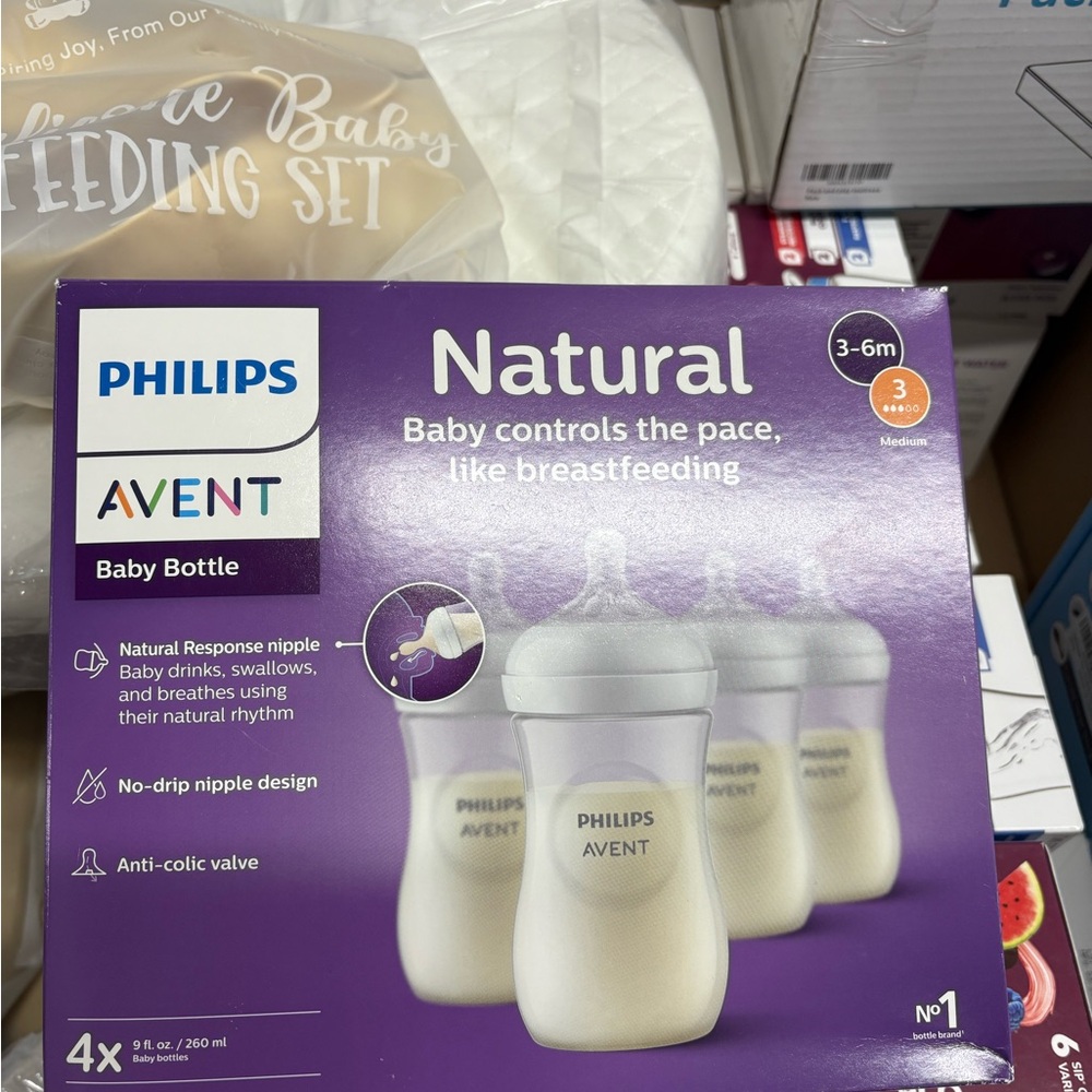 Philips Avent Natural Baby Bottles - White/Cream (4-Pack)